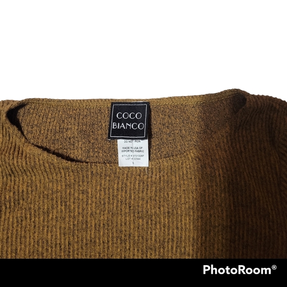 Coco Blanco Bell Sleeve sweater.  Harvest gold. SZ Small - Picture 4 of 4